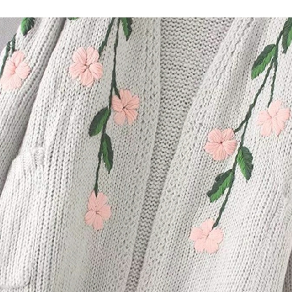 Trombley Floral Embroidered Oversized Cardigan - Picture 4 of 8